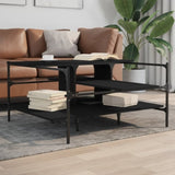 ZNTS Coffee Table Black 100x100x48.5 cm Engineered Wood 842311