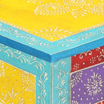 ZNTS Hand Painted bedside Cabinet 40x30x50 cm Solid Mango Wood 286157