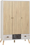 ZNTS Nordic 3 Door 3 Drawer Wardrobe 100-101-094