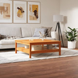 ZNTS Coffee Table Wax Brown 100x100x40 cm Solid Wood Pine 844470