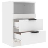 ZNTS Bedside Cabinet High Gloss White Engineered Wood 811244