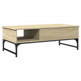 ZNTS Coffee Table Sonoma Oak 100x50x35 cm Engineered Wood and Metal 845392