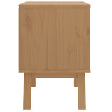 ZNTS Bedside Cabinet OLDEN White and Brown Solid Wood Pine 358584