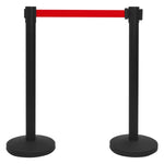 ZNTS Stanchions with Belts 4 pcs Airport Barrier Iron Black 149577