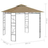 ZNTS Gazebo 3x3x2.7 m Taupe 160 g/m² 313913