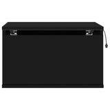 ZNTS Wall-mounted Bedside Cabinets with LED Lights 2 pcs Black 836829