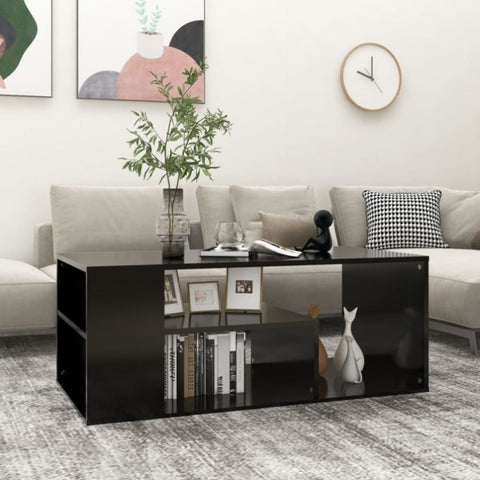 ZNTS Coffee Table Black 100x50x40 cm Engineered Wood 806922