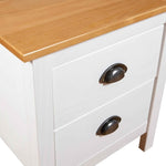 ZNTS Bedside Cabinet Hill 2 pcs White 46x35x49.5 cm Solid Pine Wood 288910