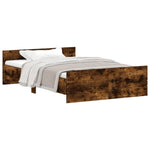 ZNTS Bed Frame without Mattress Smoked Oak 120x190 cm Small Double 3203779