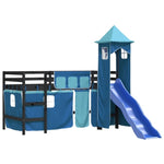 ZNTS Kids' Loft Bed with Tower without Mattress Blue 80x200 cm 3207070