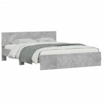 ZNTS Bed Frame with LED without Mattress Concrete Grey 160x200 cm 3207598