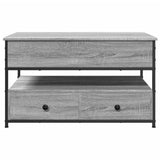 ZNTS Coffee Table Grey Sonoma 85x50x50 cm Engineered Wood and Metal 845389