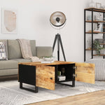 ZNTS Coffee Table 80x50x40 cm Solid Wood Mango&Engineered Wood 350636