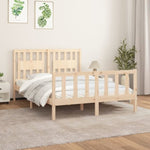 ZNTS Bed Frame with Headboard Solid Wood Pine 120x200 cm 3188161