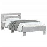 ZNTS Bed Frame with Headboard Concrete Grey 90x190 cm Single Engineered wood 838564