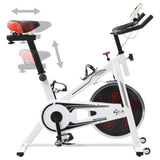 ZNTS Exercise Training Bike with Pulse Sensors White and Red 92136