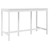 ZNTS Bar Table White 180x80x110 cm Solid Wood Pine 822163