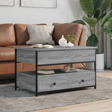 ZNTS Coffee Table Grey Sonoma 85x50x50 cm Engineered Wood and Metal 845389