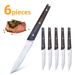 ZNTS 6Pcs Steak Knife Set Serrated Stainless Steel Utility with Wooden Handle for Home Dining Restaurant 29091083