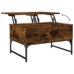ZNTS Coffee Table Smoked Oak 70x50x40 cm Engineered Wood and Metal 845373