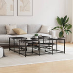 ZNTS Coffee Table Black 121x121x40 cm Engineered Wood 839068