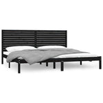 ZNTS Bed Frame without Mattress Black 180x200 cm Super King Solid Wood 3104627