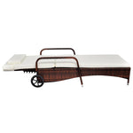 ZNTS Sun Lounger with Wheels Poly Rattan Brown 42483