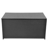 ZNTS Garden Storage Box Black 120x50x60 cm Poly Rattan 42498
