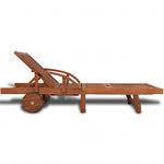 ZNTS Sun Lounger Solid Acacia Wood 42592