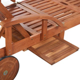 ZNTS Sun Lounger Solid Acacia Wood 42592