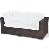 ZNTS 5 Piece Garden Lounge Set with Cushions Poly Rattan Brown 42739