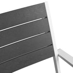 ZNTS 5 Piece Outdoor Dining Set with WPC Tabletop Aluminium Black 42811