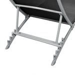 ZNTS Sun Lounger Steel and Textilene Black 42866