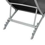 ZNTS Sun Lounger Steel and Textilene Black 42866