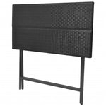 ZNTS 7 Piece Folding Outdoor Dining Set Steel Poly Rattan Black 42878