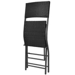 ZNTS 7 Piece Folding Outdoor Dining Set Steel Poly Rattan Black 42878