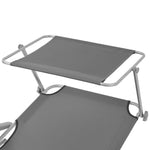 ZNTS Sun Lounger with Canopy Steel Grey 42934