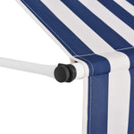 ZNTS Manual Retractable Awning 300 cm Blue and White Stripes 43222