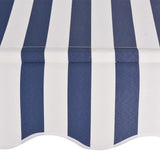 ZNTS Manual Retractable Awning 300 cm Blue and White Stripes 43222
