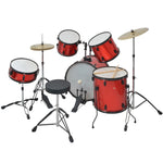 ZNTS Complete Drum Kit Powder-coated Steel Red Adult 70054