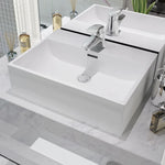 ZNTS Basin with Faucet Hole Ceramic White 51.5x38.5x15 cm 142346