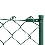 ZNTS Chain Link Fence with Posts 1.97x15 m Green 142419