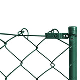 ZNTS Chain Link Fence with Posts 1.97x15 m Green 142419