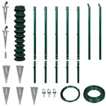 ZNTS Chain Link Fence with Spike Anchors 1.97x15 m Green 142421