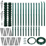 ZNTS Chain Link Fence with Spike Anchors 1.97x25 m Green 142422