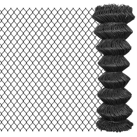 ZNTS Chain Link Fence Steel 15x1.25 m Grey 142425