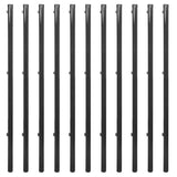 ZNTS Chain Link Fence with Spike Anchors 1.5x25 m Grey 142462