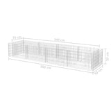ZNTS Gabion Raised Bed Steel 360x90x50 cm 142555