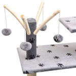 ZNTS Cat Tree with Sisal Scratching Posts 125 cm Paw Prints Grey 170481