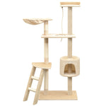 ZNTS Cat Tree with Sisal Scratching Posts 150 cm Beige 170487